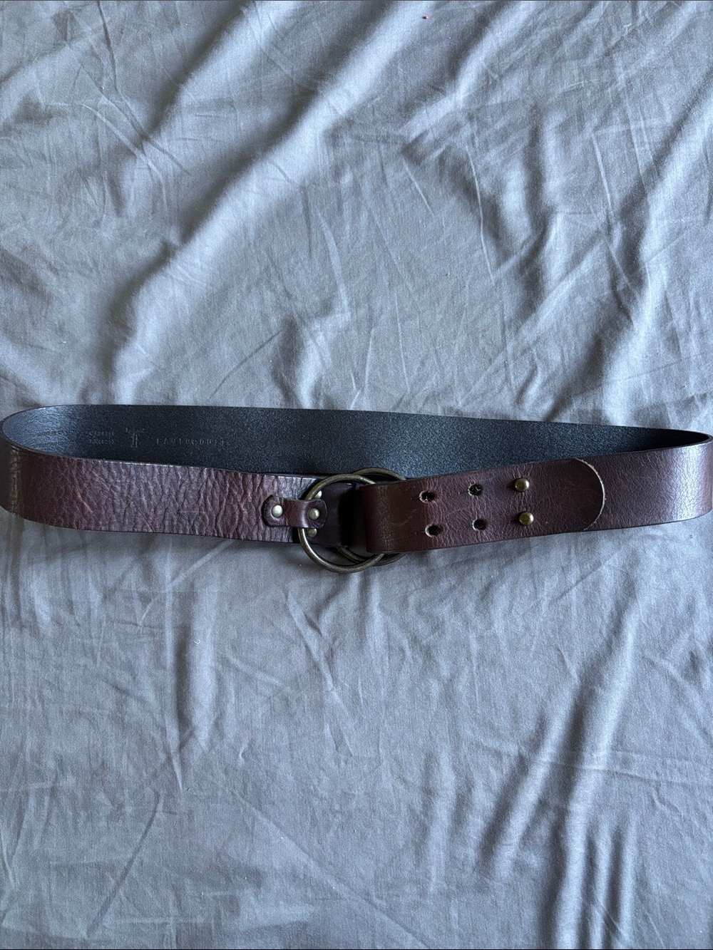 Tristan Brown Leather Double-Ring Belt
